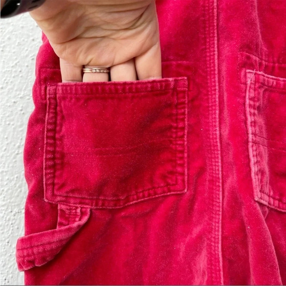 Oshkosh velvet red overalls Sz 18 months - Picture 5 of 6